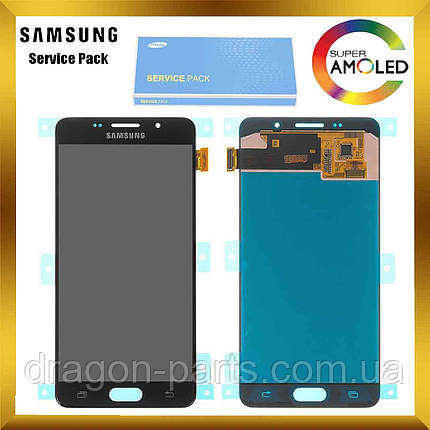 Дисплей Samsung A510 Galaxy A5 з сенсором Чорний Black оригінал , GH97-18250B, фото 2