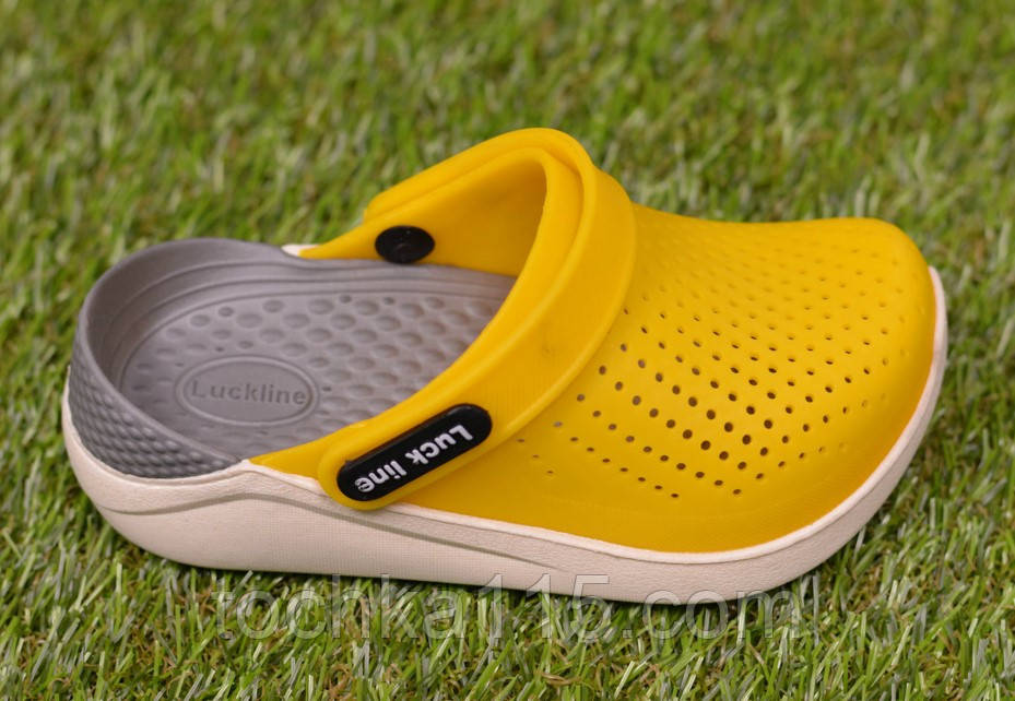Дитячі капці крокси сабо crocs yellow жовтий р26-27