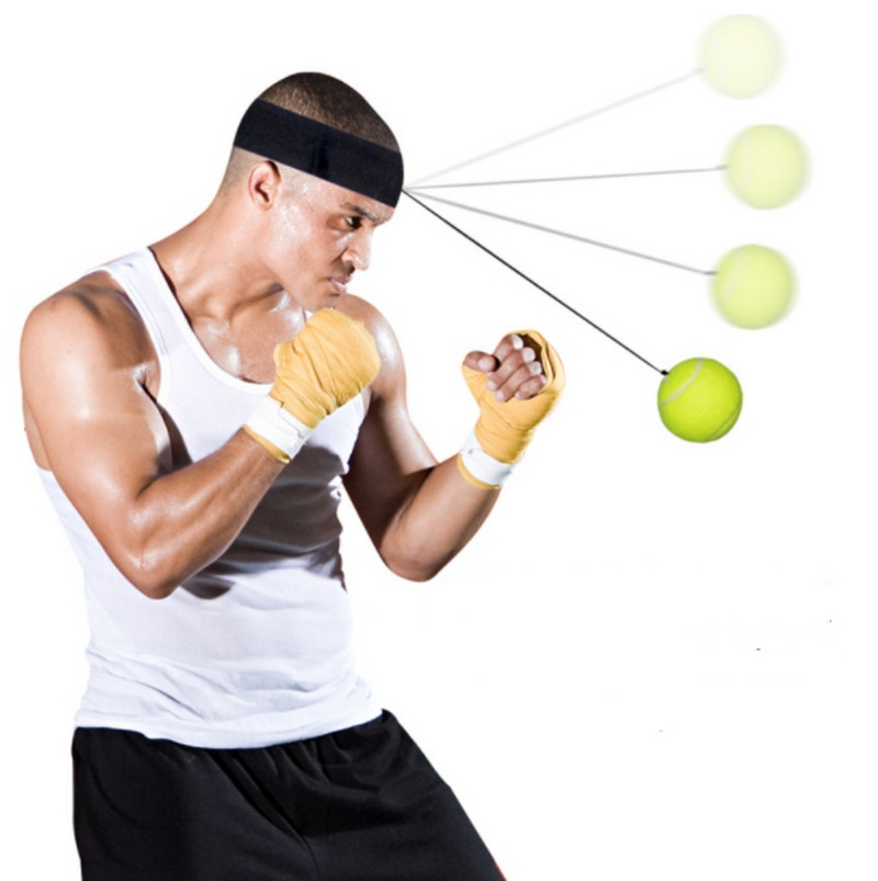 Тренажер мяч для бокса скорость точность координация мячик Boxing Reflex Ball живые фото - фото 1 - id-p1382421894