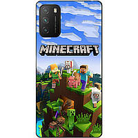 Силіконовий бампер чохол для Xiaomi Poco M3 з малюнком Minecraft