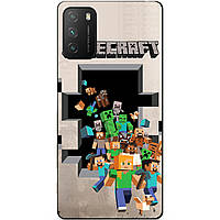 Силіконовий бампер чохол для Xiaomi Poco M3 з грою Minecraft