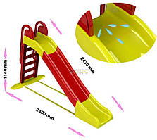 Дитяча гірка Doloni велика, 243 см, КРАСНО-ЖЕЛТАЯ