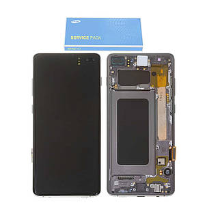 Дисплей Samsung G975 Galaxy S10 Plus з сенсором Чорний Black оригінал, GH82-18849A, фото 2