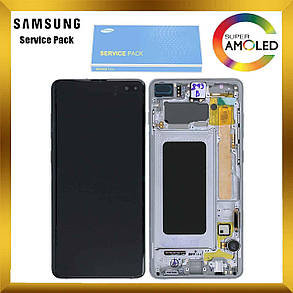 Дисплей Samsung G975 Galaxy S10 Plus з сенсором Білий White оригінал, GH82-18849B, фото 2