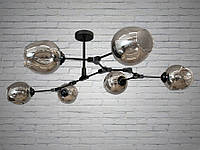 Люстра в стиле Loft Diasha - "Молекула" чёрная на 6 ламп, 881-6