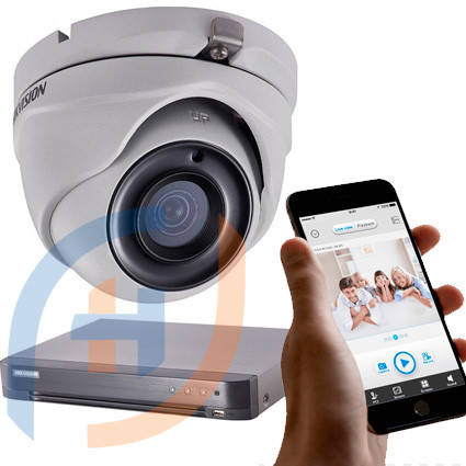 Система відеоспостереження на 4 камери з аналітикою HIKVISION, 5 мп, фото 2