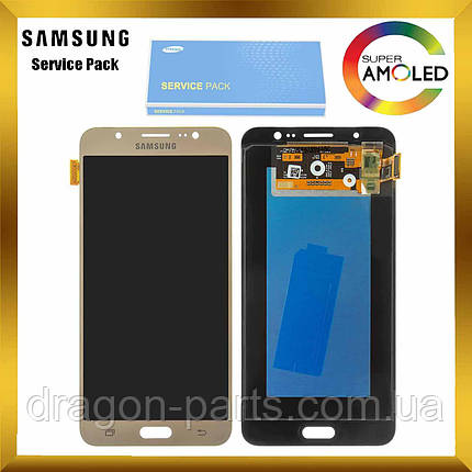 Дисплей Samsung J710 Galaxy J7 з сенсором Золотий Gold оригінал , GH97-18855A, фото 2