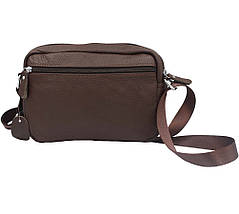 Чоловіча сумка з натуральної шкіри 3925-11BROWN коричнева. Висота-16 см, Ширина-23см, Глибина-8,5 см, фото 4
