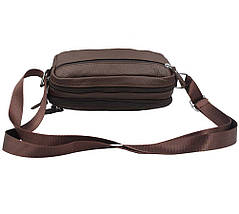 Чоловіча сумка з натуральної шкіри 3925-11BROWN коричнева. Висота-16 см, Ширина-23см, Глибина-8,5 см, фото 5