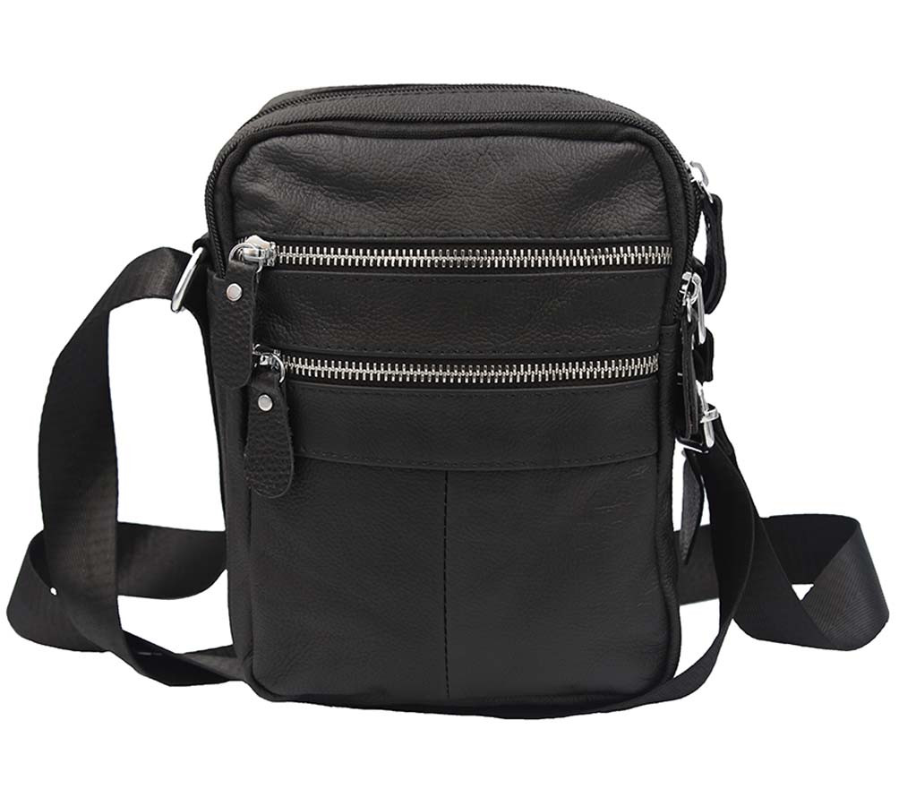 Чоловіча сумка з натуральної шкіри 3924-11BLACK чорна