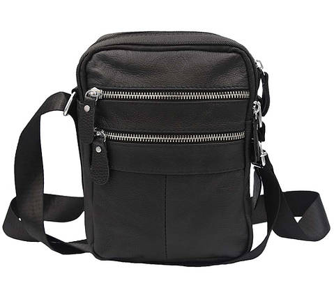 Чоловіча сумка з натуральної шкіри 3924-11BLACK чорна, фото 1