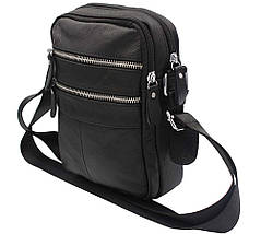 Чоловіча сумка з натуральної шкіри 3924-11BLACK чорна, фото 3