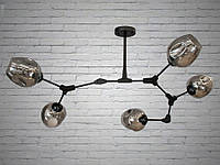 Люстра в стиле Loft Diasha - "Молекула" чёрная на 5 ламп, 881-5