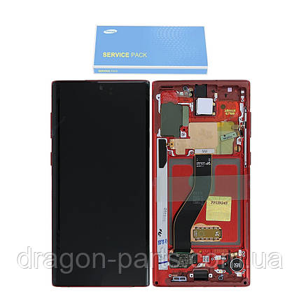 Дисплей Samsung N970 Galaxy Note 10 з сенсором Червоний Red оригінал, GH82-20818E, фото 2