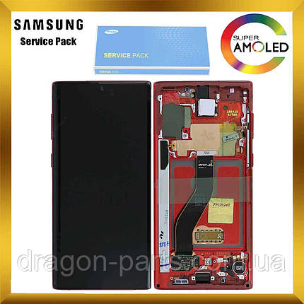 Дисплей Samsung N970 Galaxy Note 10 з сенсором Червоний Red оригінал, GH82-20818E, фото 2