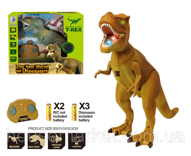 Динозавр на радіокеруванні 45 см, ходить, гарчить, звук, світло - фото 1 - id-p1382457208