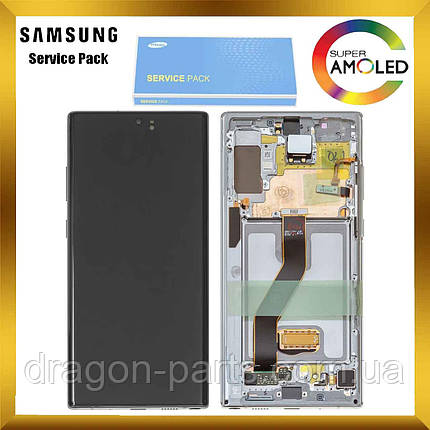 Дисплей Samsung N975 Galaxy Note 10 Plus + з сенсором Сріблястий Silver оригінал, GH82-20838C, фото 2