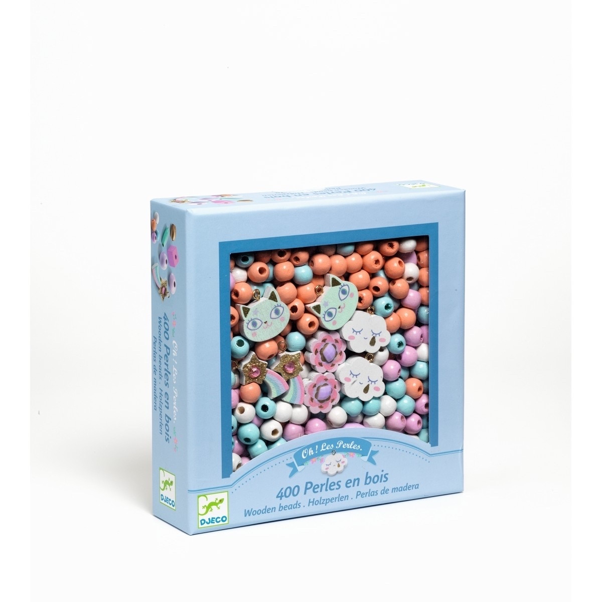 Набір для творчості з дерев'яними намистинами для створення прикрас Djeco Веселка DJ09823, фото 1