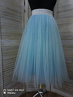 Женская юбка из мягкой евросетки Разные цвета и размеры голубой