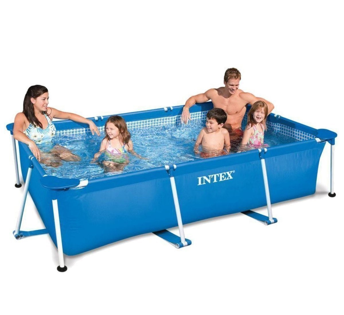 Каркасний басейн Intex 28272-5, 300х200х75 см (картріджний фільтр-насос 2 006 л/год, тент, підстилка, сходи), фото 1