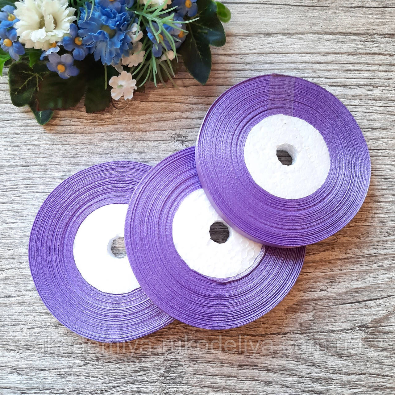 Стрічка атласна бузкова 0,6 см, фото 1