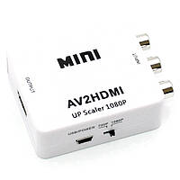 Конвертер переходник AV to HDMI Активный RCA адаптер аудио и видеосигнала AV2HDMI Mini 1080P