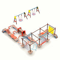 Дитячий мотузковий майданчик з елементами смуги перешкод