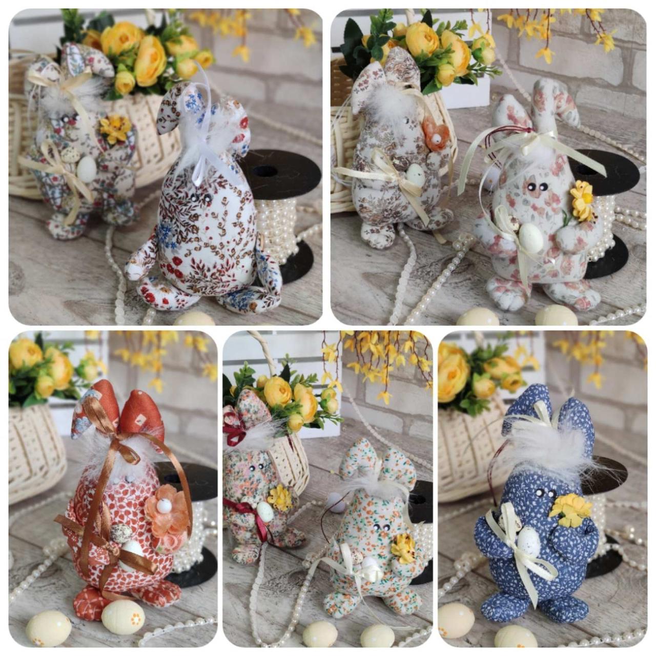 Великодній кролик Смайлик, Н-23 см, текстильна іграшка, декор на Великдень,, фото 1