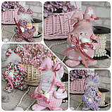 Великодній кролик Смайлик, Н-23 см, текстильна іграшка, декор на Великдень,, фото 2