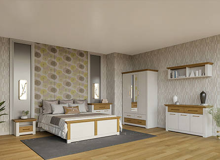 Модульна система для спальні Валеріо  Світ меблів, колір сосна водевіль  / дуб кам'яний, фото 2