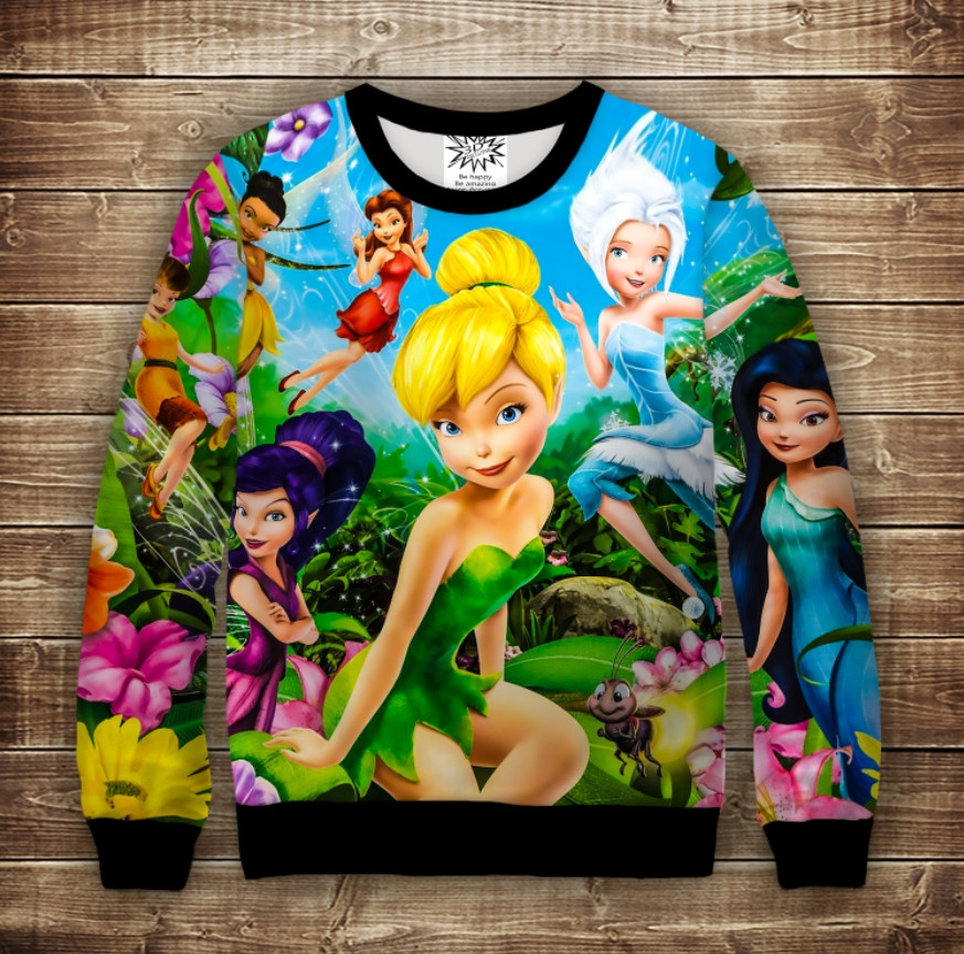 Світшот 3D TINKER BELL Фея Динь-Динь ВСІ Розміри, фото 1