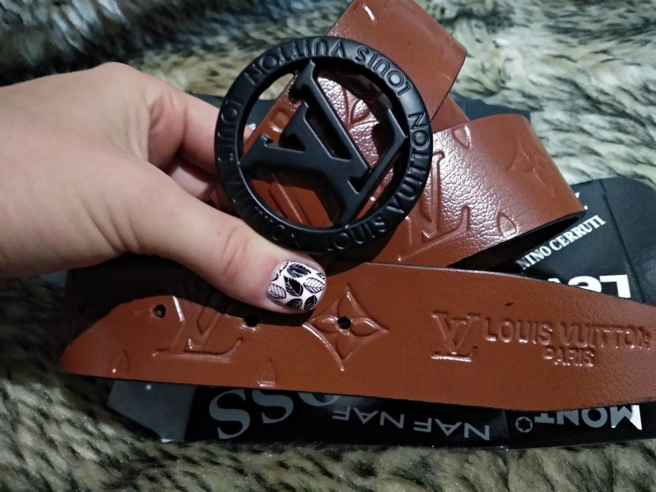 Ремінь шкіра Louis Vuitton Луї витон, коричневий
