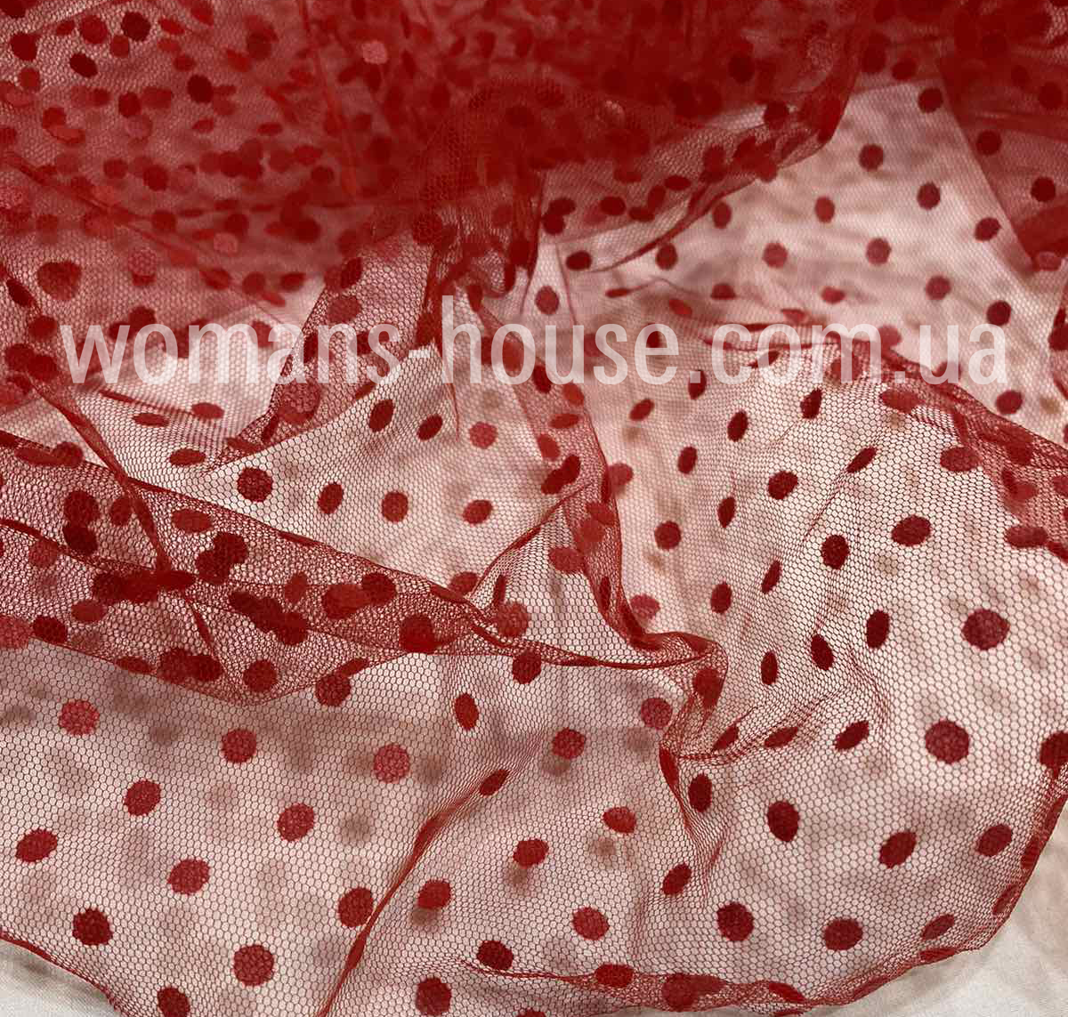 Сітка Флок горох 2 мм Червоний, фото 1