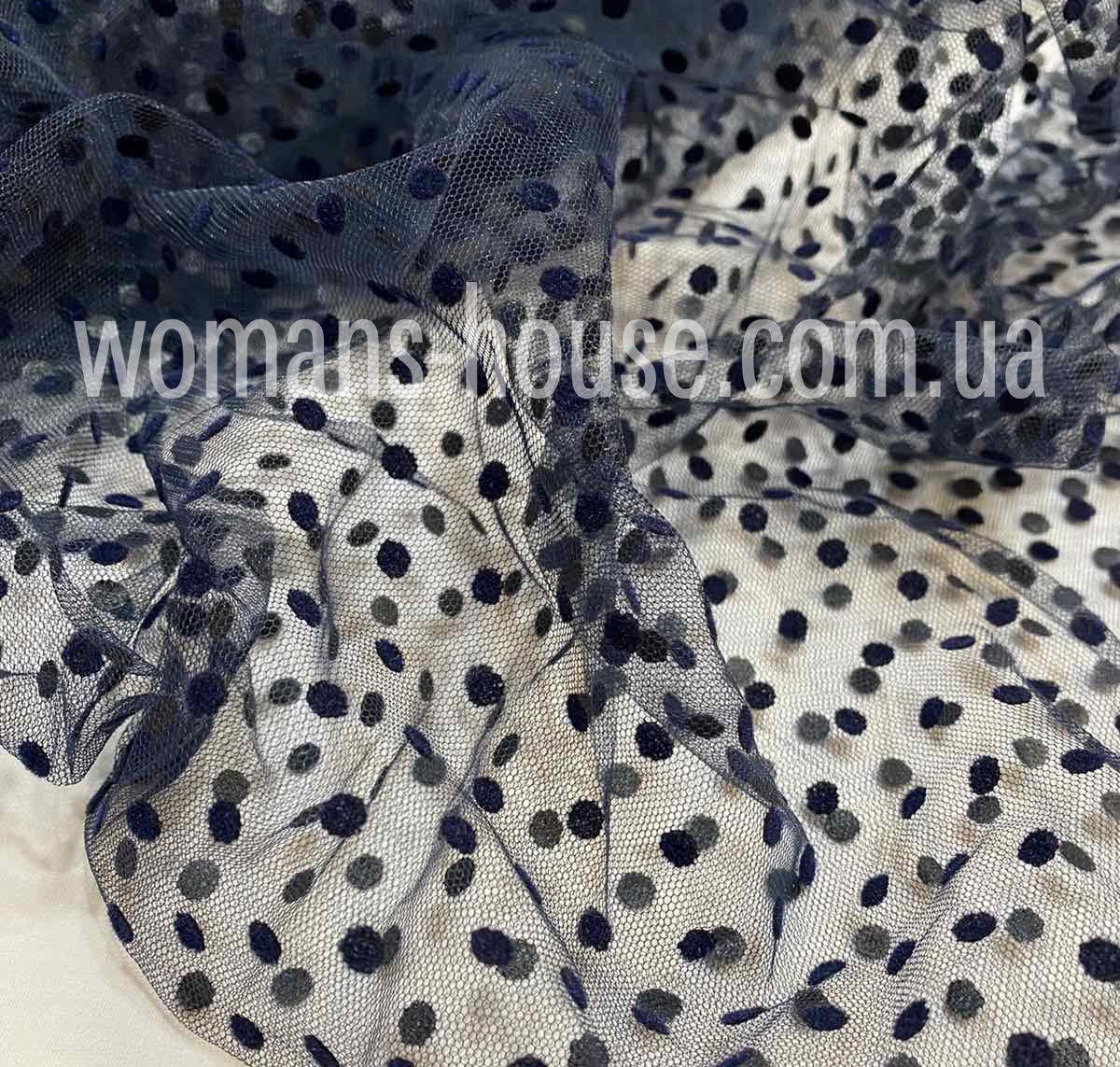 Сітка Флок горох 2 мм Темно синій, фото 1