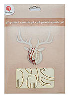 3D пазл "Олень" DecoTime 10 дет, дерев'яна головоломка, набір для творчості