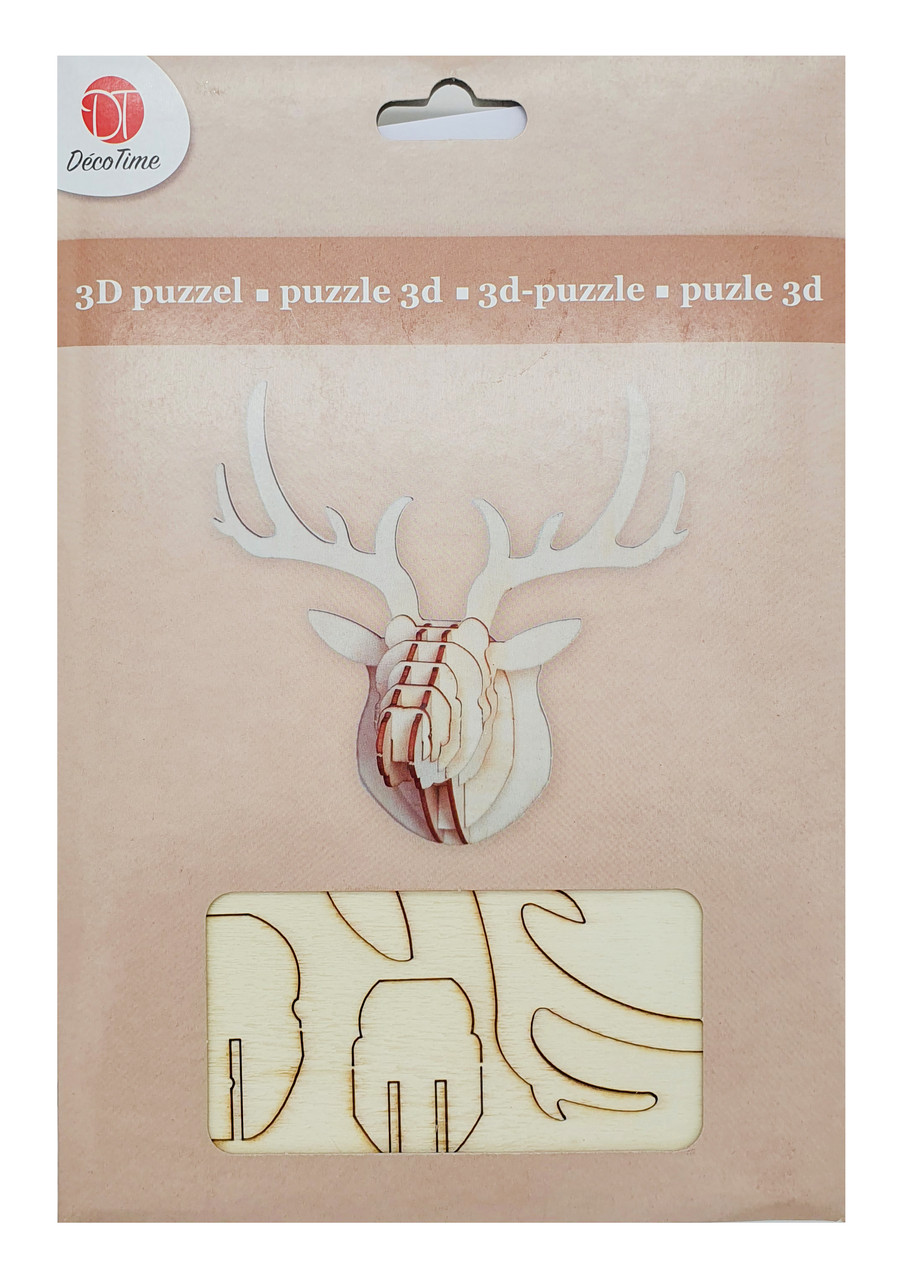 3D пазл "Олень" DecoTime 10 дет, дерев'яна головоломка, набір для ...
