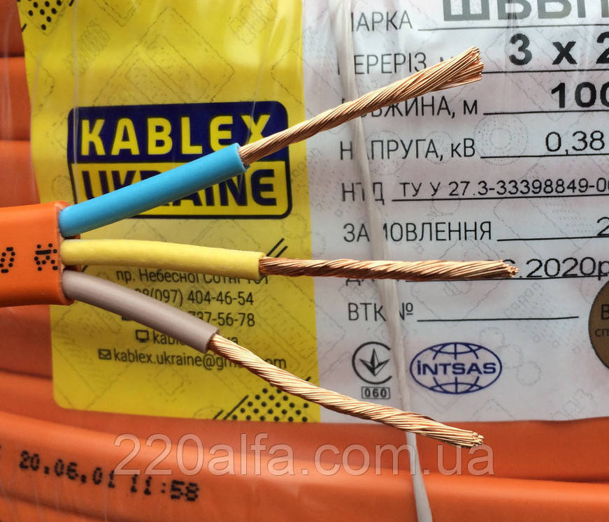 Силовий мідний дріт ШВВПнг 3х2.5 повний переріз Одеса, фото 1