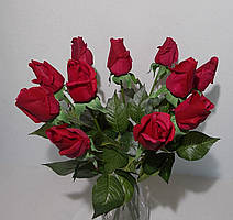 Штучні квіти Троянди Червоні, силікон/латекс. Як справжні. 56см. 45 грн/шт.
