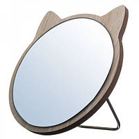 Зеркало для макияжа Cosmetic Mirror деревянное 17*16.8см