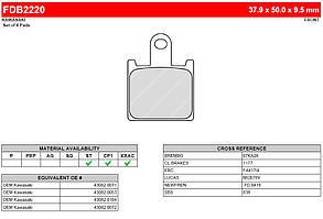Мотоколодки FERODO FDB2220ST аналог BREMBO 07KA28SA /TRW MCB789 / EBC FA417/4 /Braking 927CM55 /SBS 838, фото 3