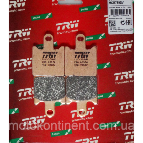 Мотоколодки TRW MCB789SV аналог BREMBO 07KA28SA / FERODO FDB2220ST / EBC FA417/4 /Braking 927CM55 /SBS 838