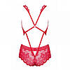 Боді Obsessive 853-TED-3 teddy red S/M, фото 5
