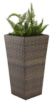 Горщик - вазон підлоговий великий коричневий (штучний ротанг), hotdeal