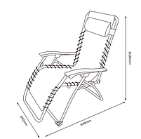 Крісло - шезлонг садове розкладне для відпочинку чорне, hotdeal, фото 3