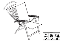 Стілець садовий розкладний 6-позиційний, складаний чорний (алюміній), hotdeal, фото 4