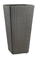 Горщик - вазон підлоговий великий сірий (штучний ротанг), hotdeal, фото 3