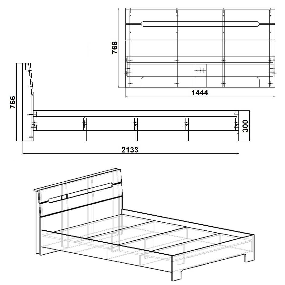 Кровать "Стиль"-140, 140х200 см. ДСП, Цвет на выбор - фото 10 - id-p1259336607