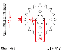 JTF417.15 Звезда передняя для KAWASAKI BN125 Eliminator / KAWASAKI KDX 125