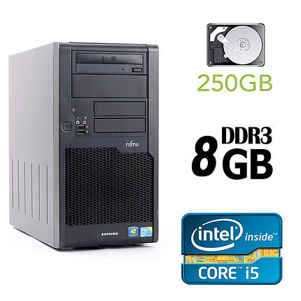 Fujitsu Esprimo P9900 Tower / Intel Core i5-650 (2 (4) ядра по 3.2 - 3.46 GHz) / 8 GB DDR3 / 250 GB HDD, фото 1