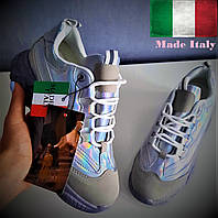 Женские кроссовки лаковые, зеркальные, Италия. Фирменная спортивная демисезонная женская обувь Серебристые